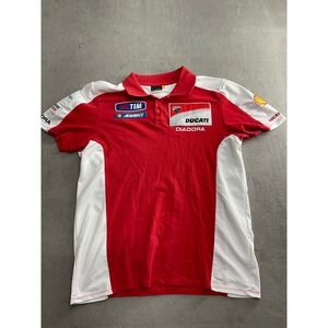 Ducati Corse Racing Polo Shirt Red White XL Tim Advance Diadora Shell
